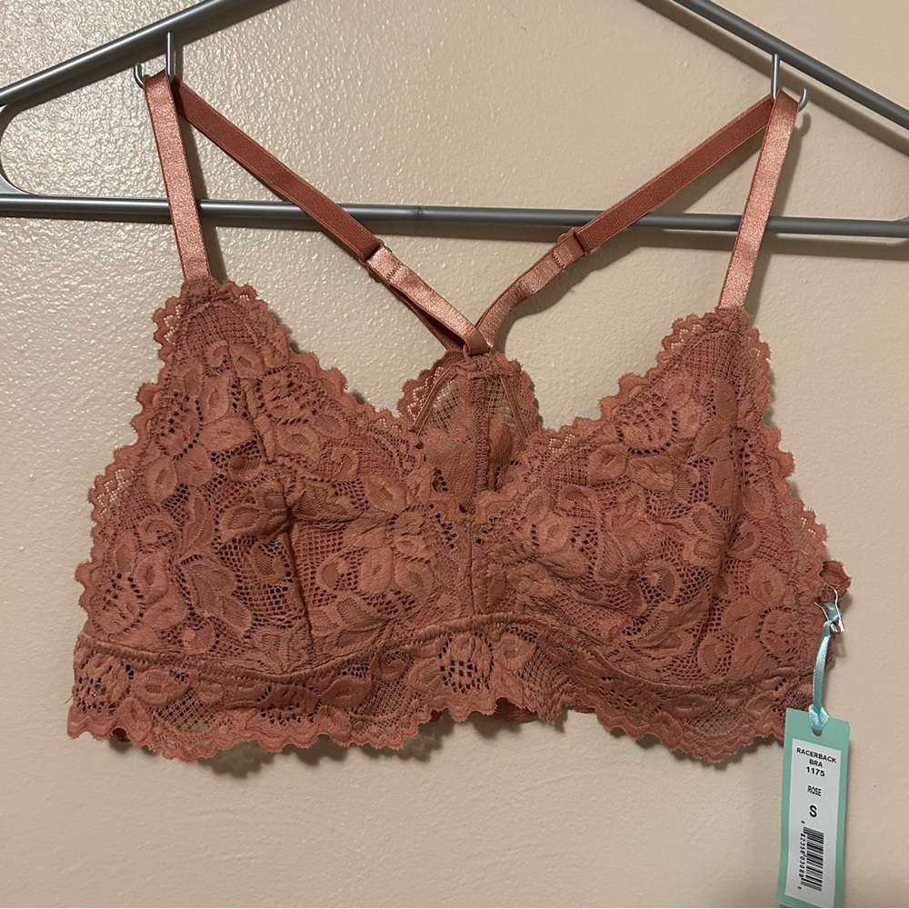 NWT Jenny Jen Lace Bralette in Warm Rust